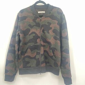 Outerknown Multicolor Camo Print Full Zip Bomber Jacket Size Medium